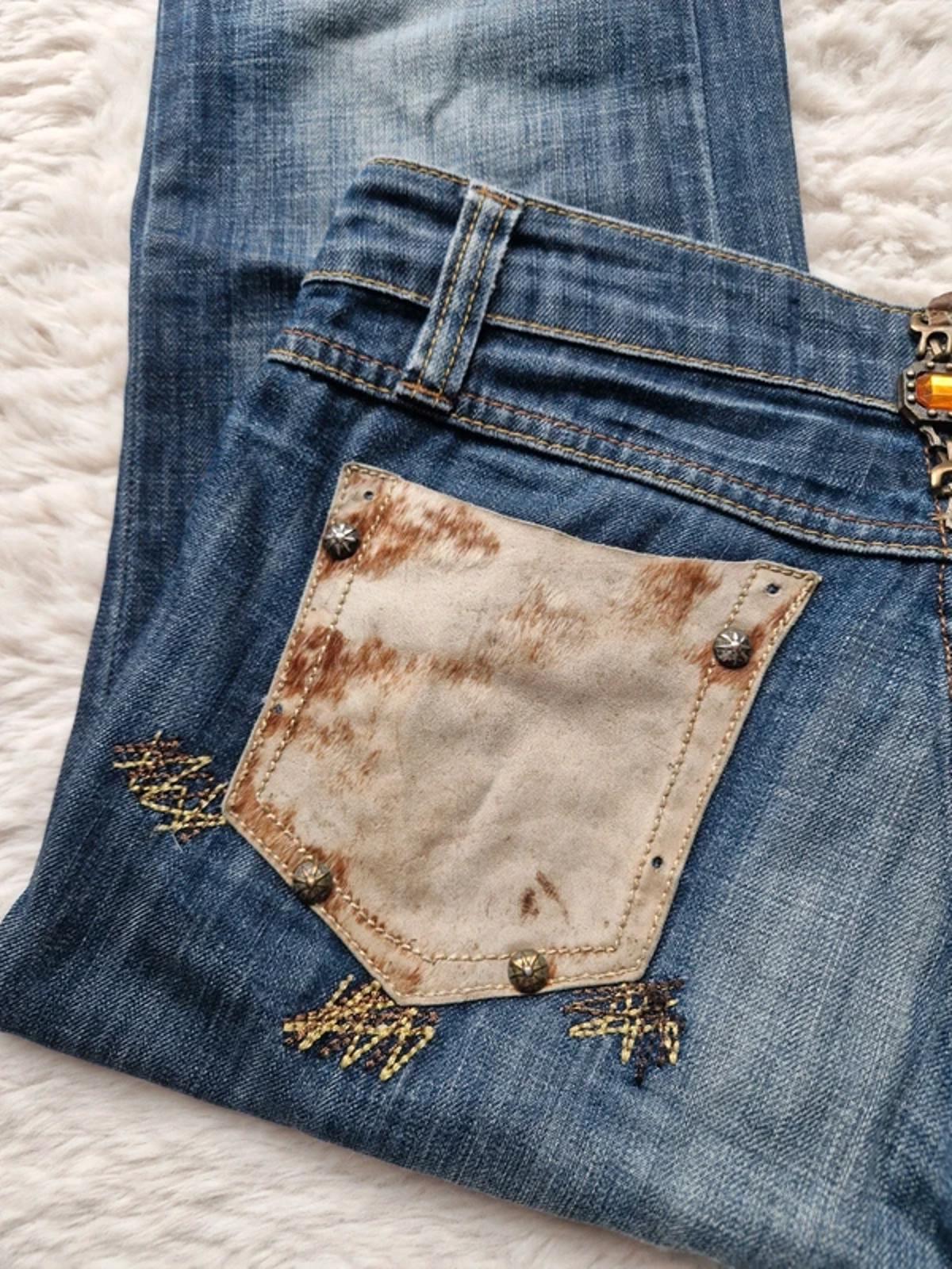 Y2K "Dolce & Gabbana" Party Night Low Rise Bootcut Tall Indie Grunge Festival Denim UK 10 Tall