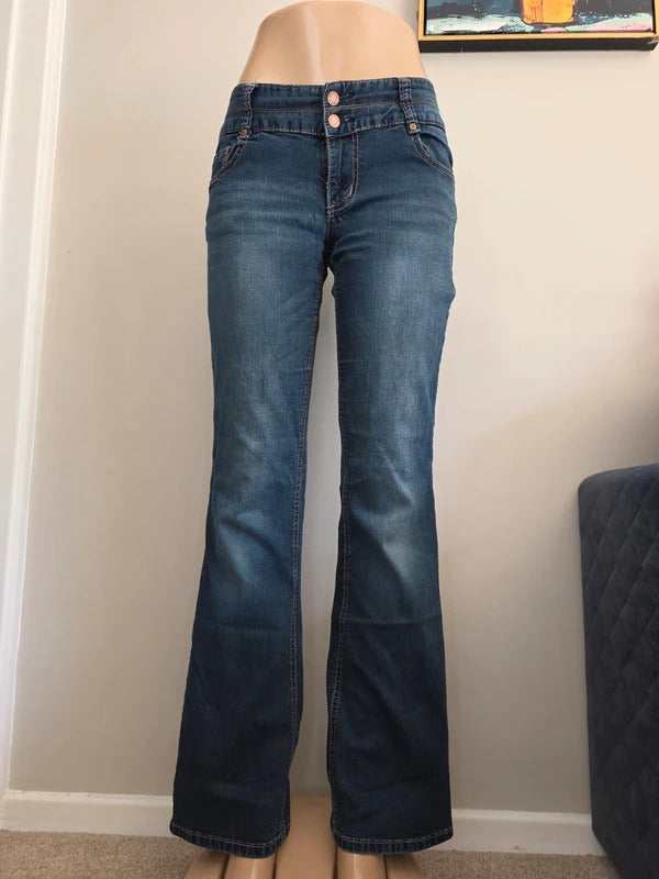 Maurices Low Rise Bootcut Vintage Y2K Jeans UK Size 8/10 Tall
