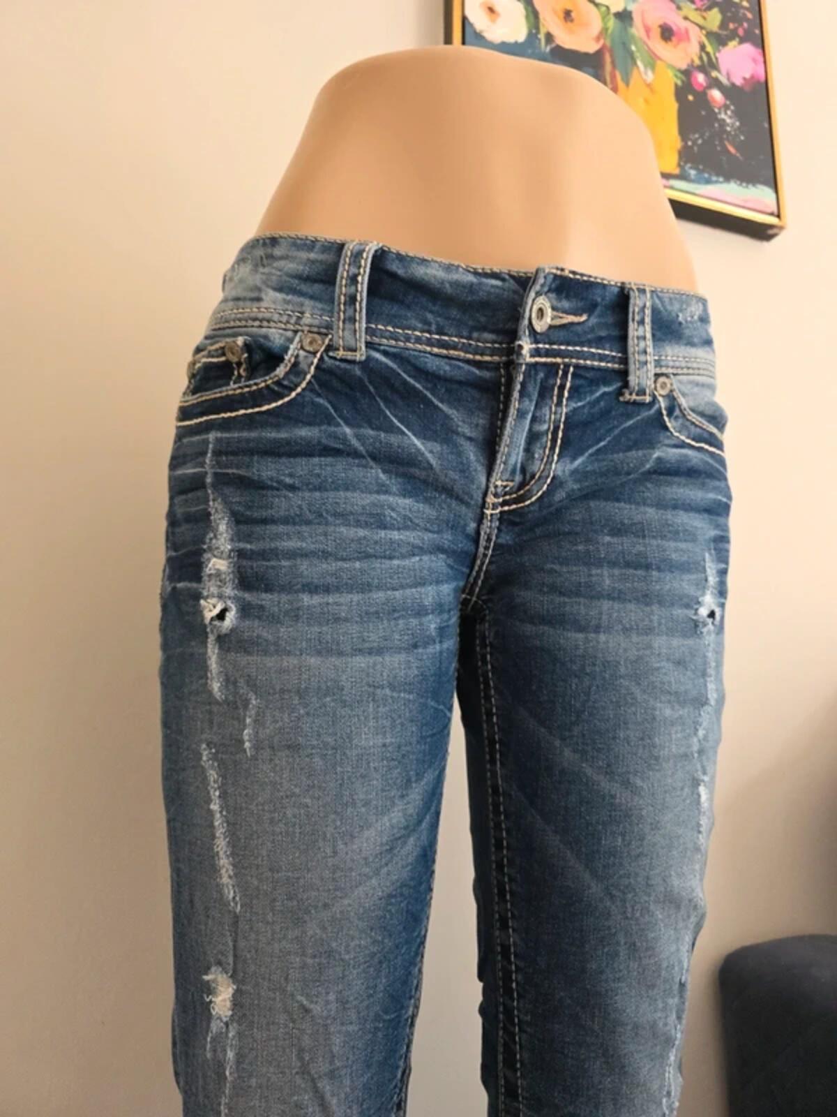 Vintage Y2K BKE Low Rise Distressed Skinny Ankle Jeans UK Size 12