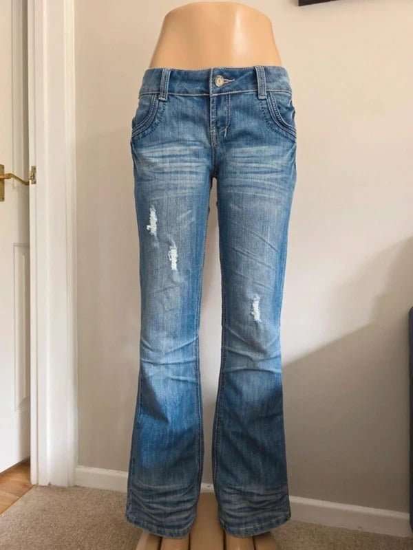 Almost Famous Low Rise Bootcut Vintage Y2K Jeans UK Size 8/10
