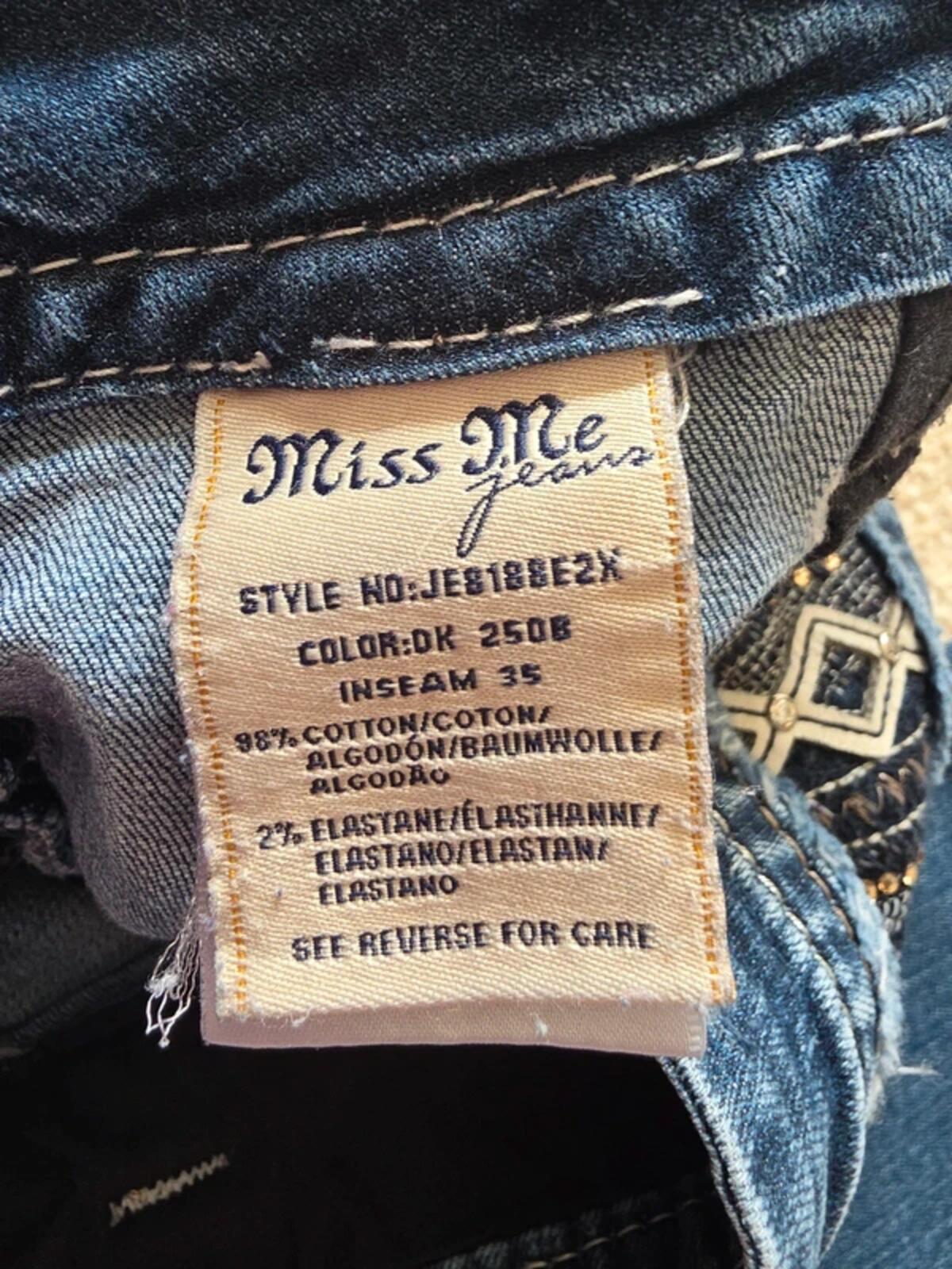 Miss Me Mid Rise Bootcut Vintage Y2K Jeans UK Size 14 Petite