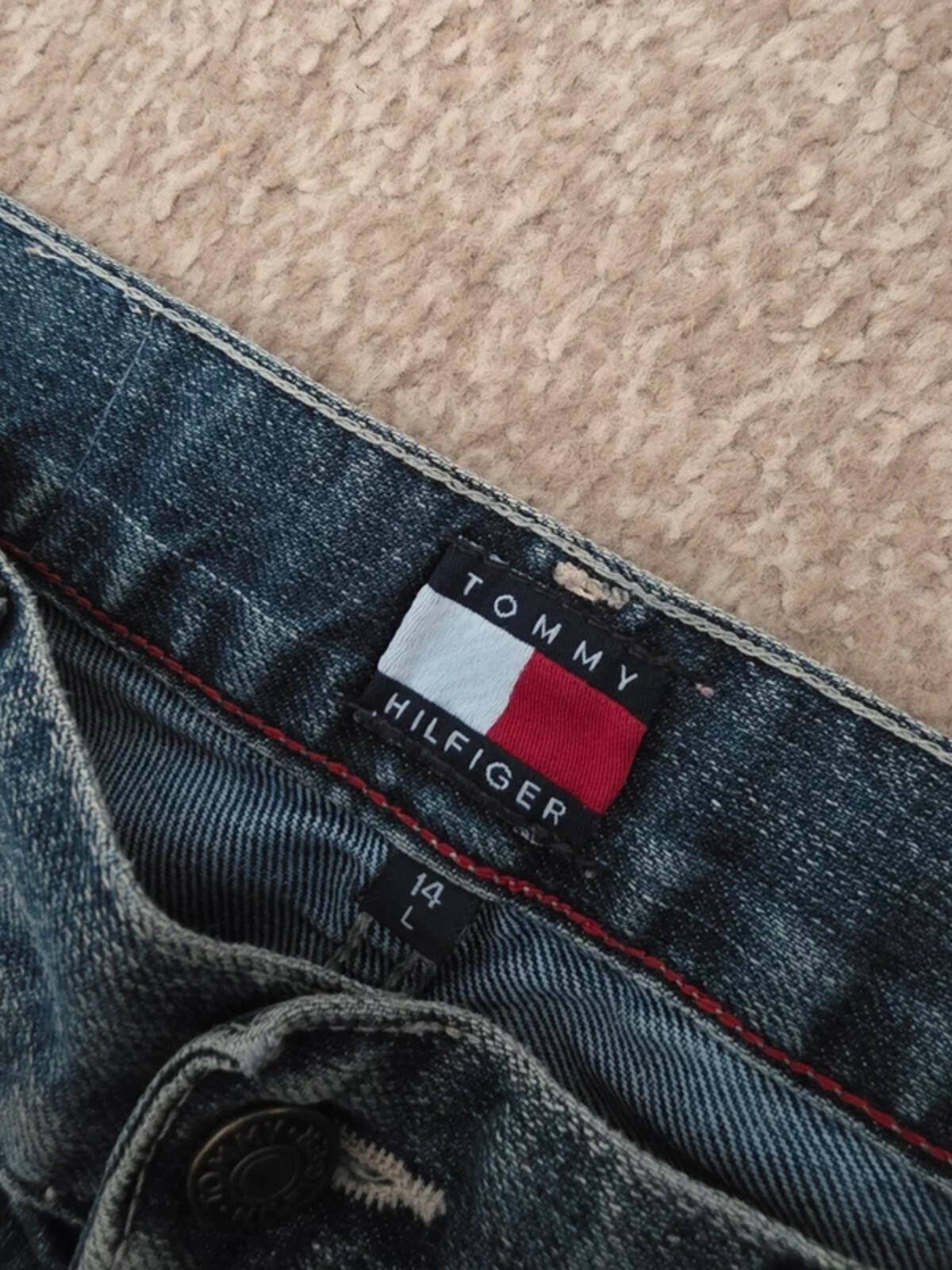 Vintage Y2K Tommy Hilfiger High Rise Wide Leg Jeans UK Size 10 Petite
