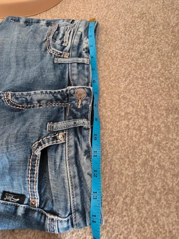 Vintage Y2K Silver Jeans Co Low Rise Bootcut Jeans UK Size 8 petite