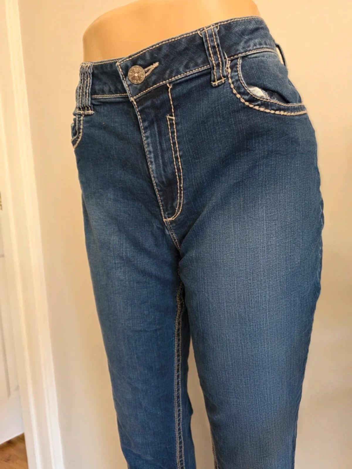 Halladay High Rise Embellished Slim Jeans UK Size 12