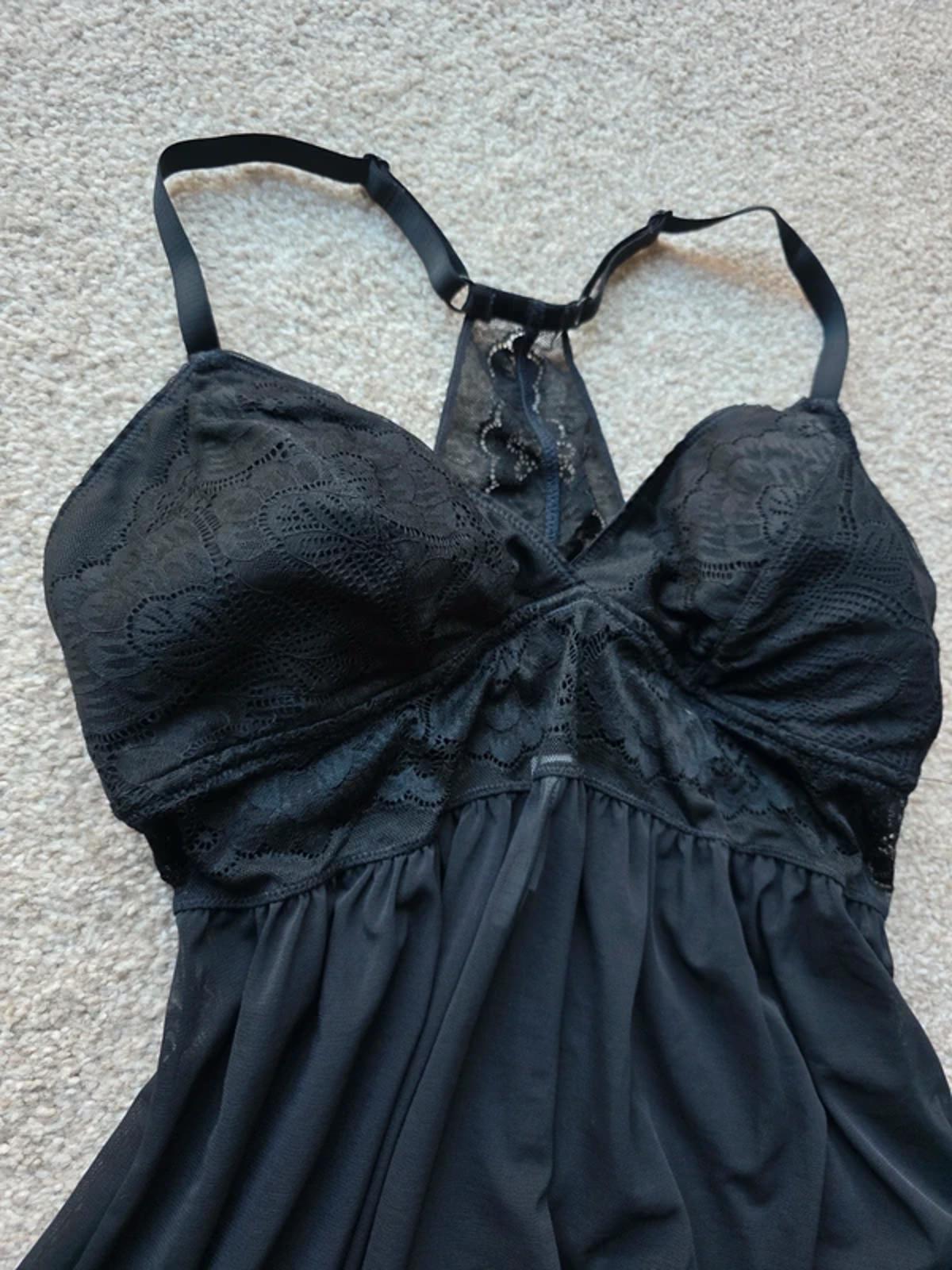 Vintage Y2K Auden Black Lace Babydoll Lingerie UK Size 10–12
