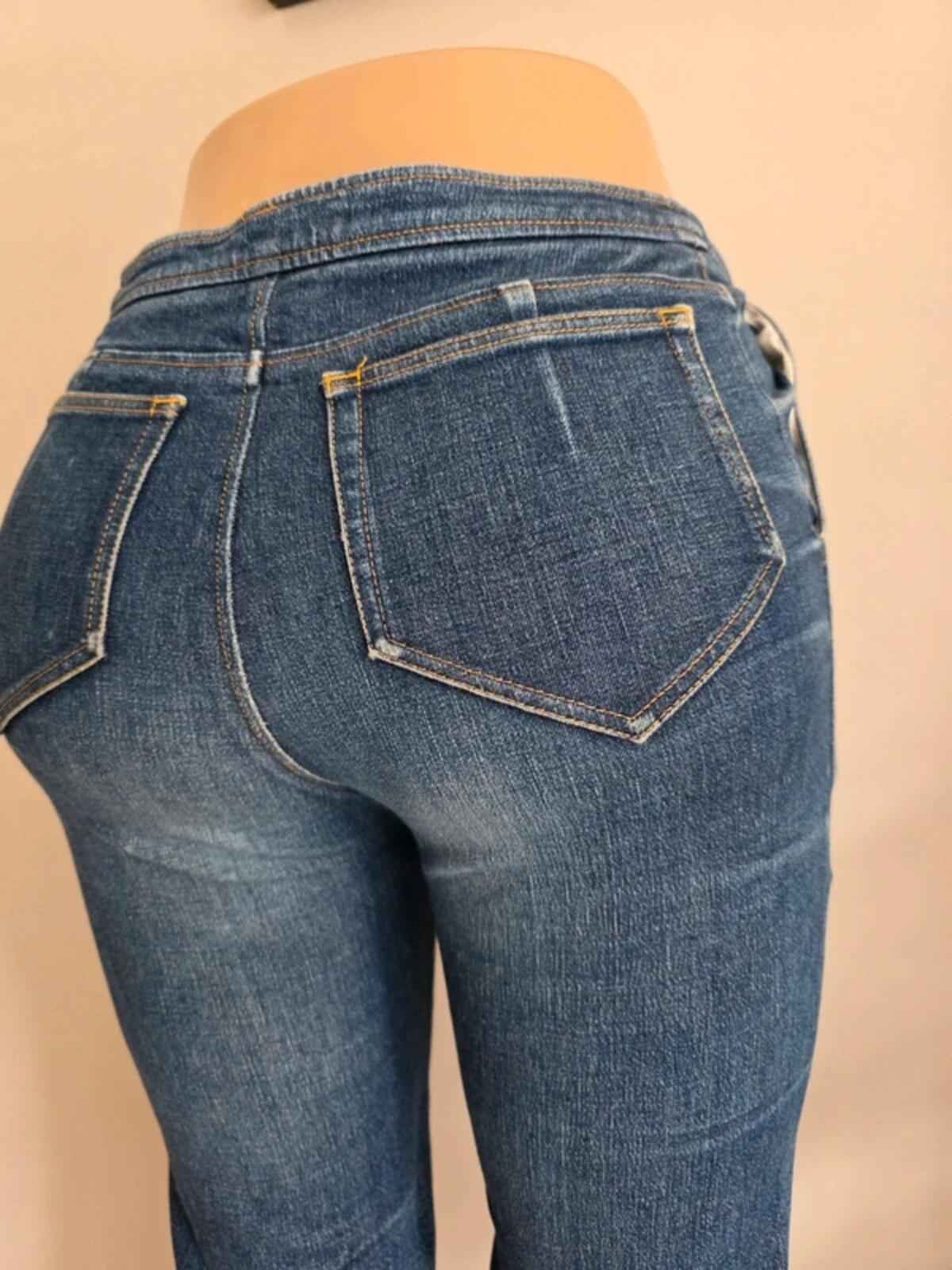 Vintage Y2K Peyton Place Mid Rise Cropped Jeans UK Size 6