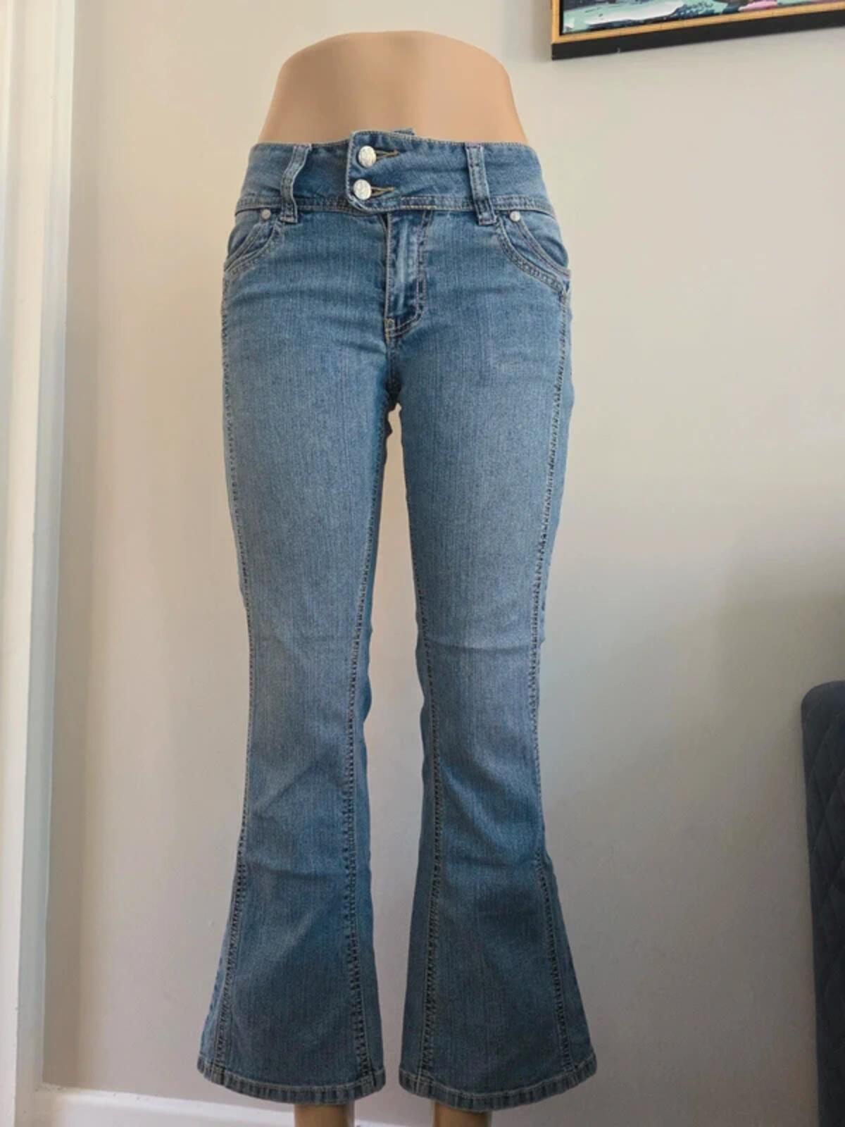 RVT Mid Rise Flared Vintage Y2K Jeans UK Size 8 Petite