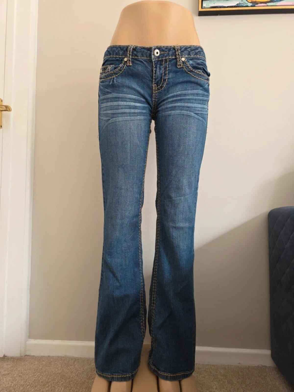 Blue Asphalt Low Rise Bootcut Vintage Y2K Jeans UK Size 8