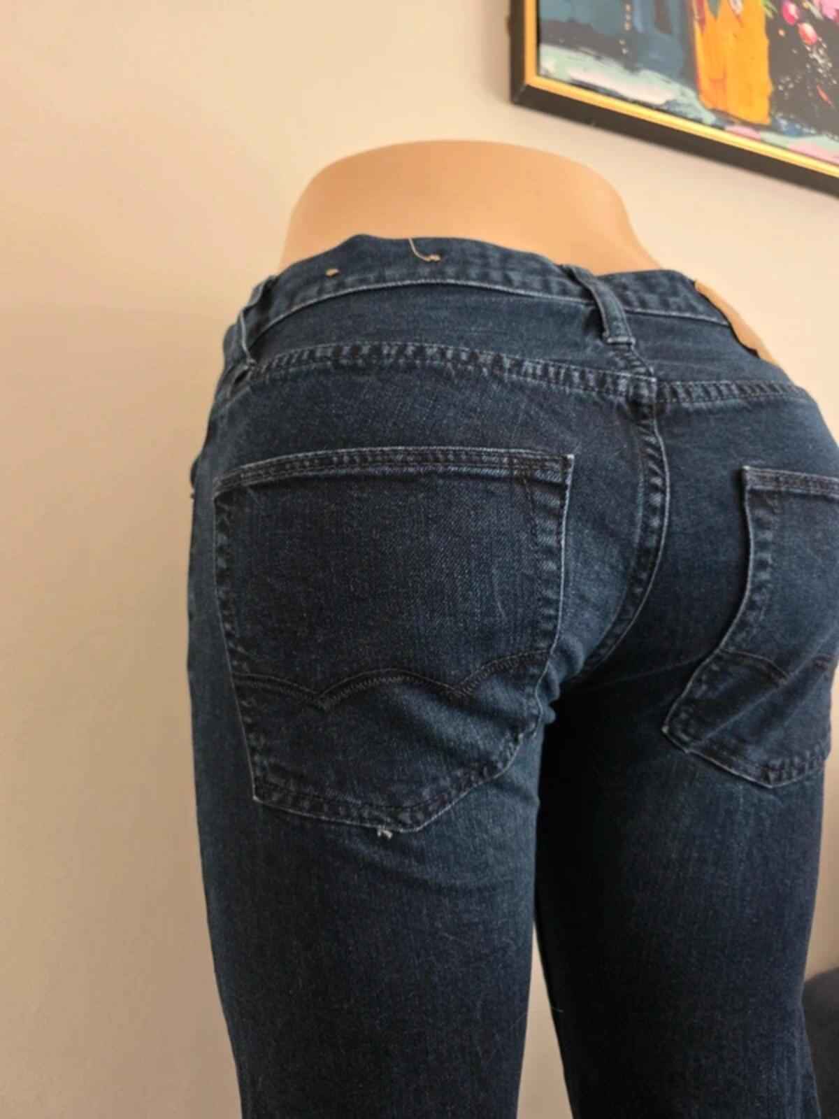 Vintage Y2K American Eagle Mid Rise Straight Jeans UK Size 6 petite