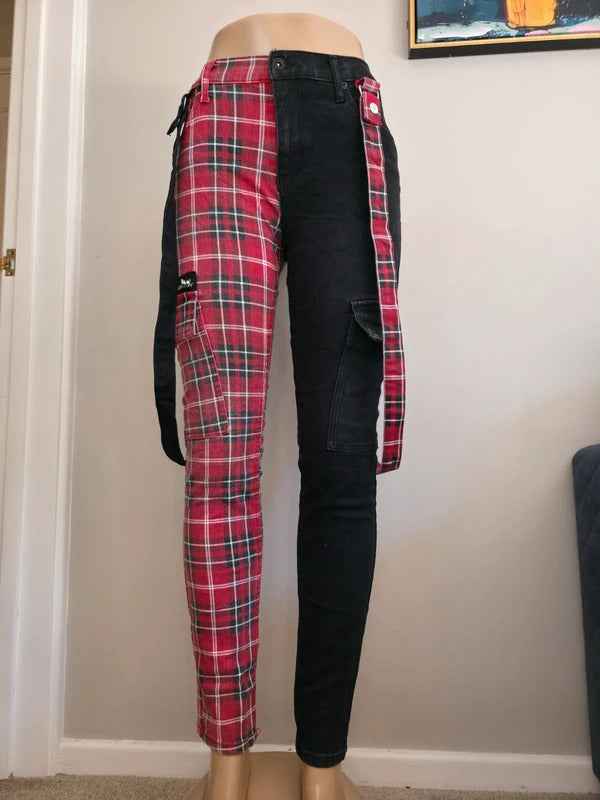 HT Denim Stinger Mid Rise Skinny Cargo Jeans UK Size 10/12
