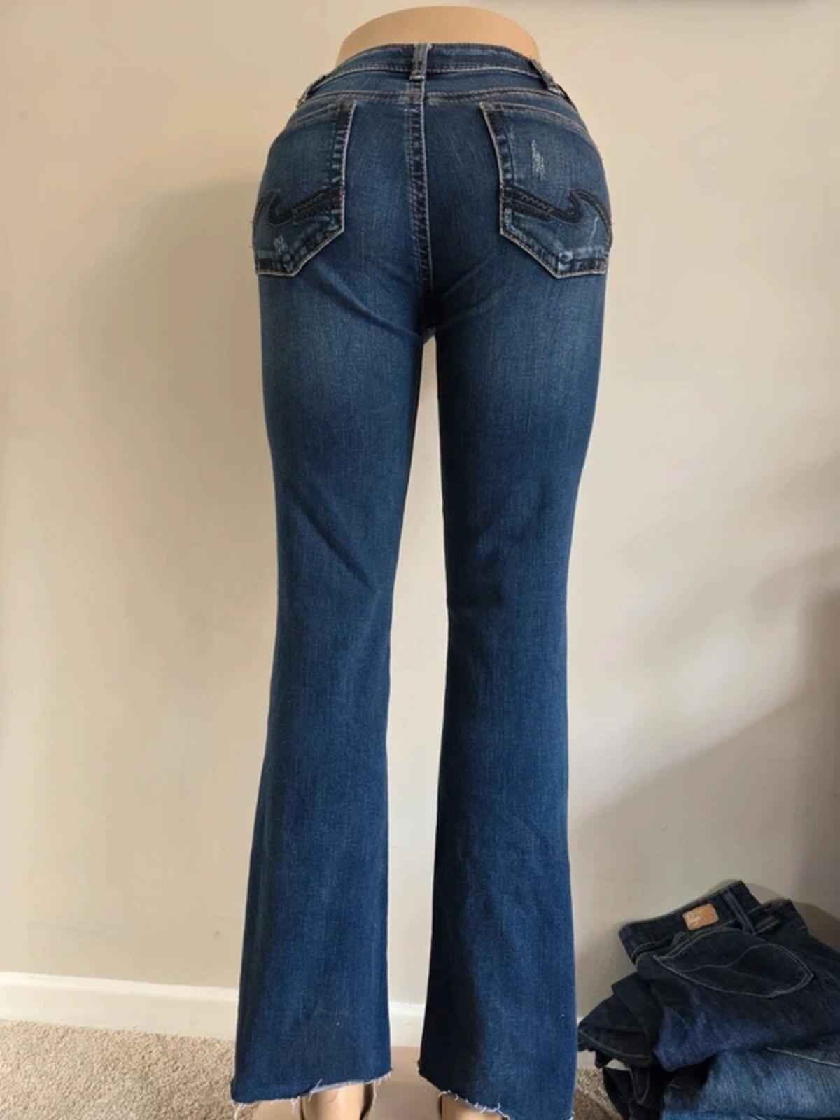Vintage Y2K Silver Jeans Mid Rise Bootcut Jeans UK Size 12
