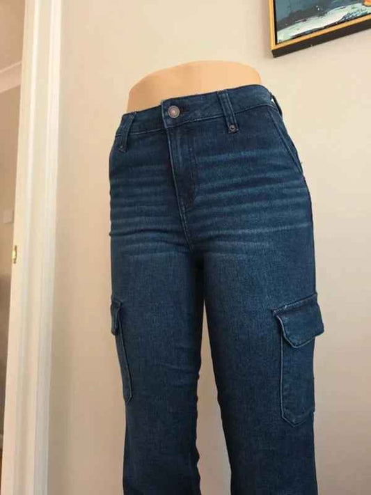 Time and Tru Vintage Y2K Mid Rise Bootcut Cargo Jeans UK Size 8