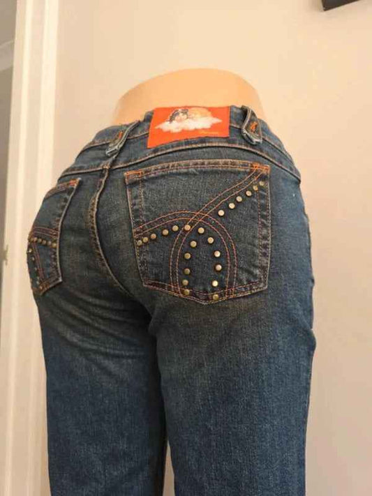 Fiorucci Vintage Y2K Low Rise Bootcut Jeans UK Size 10/12 Tall
