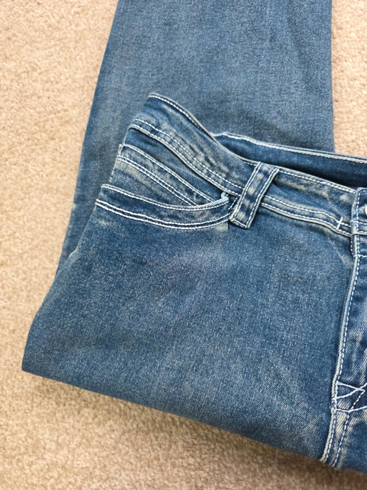 Vintage Y2K No-Label Mid Rise Straight Jeans UK Size 14 Petite