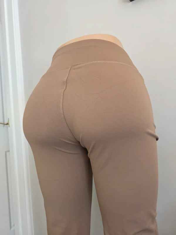 La Vogue High Waisted Brown Gym Leggings UK Size 12-14