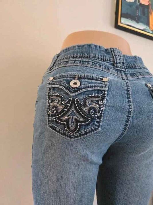 Roz & Ali Mid Rise Straight Vintage Y2K Jeans UK Size 12