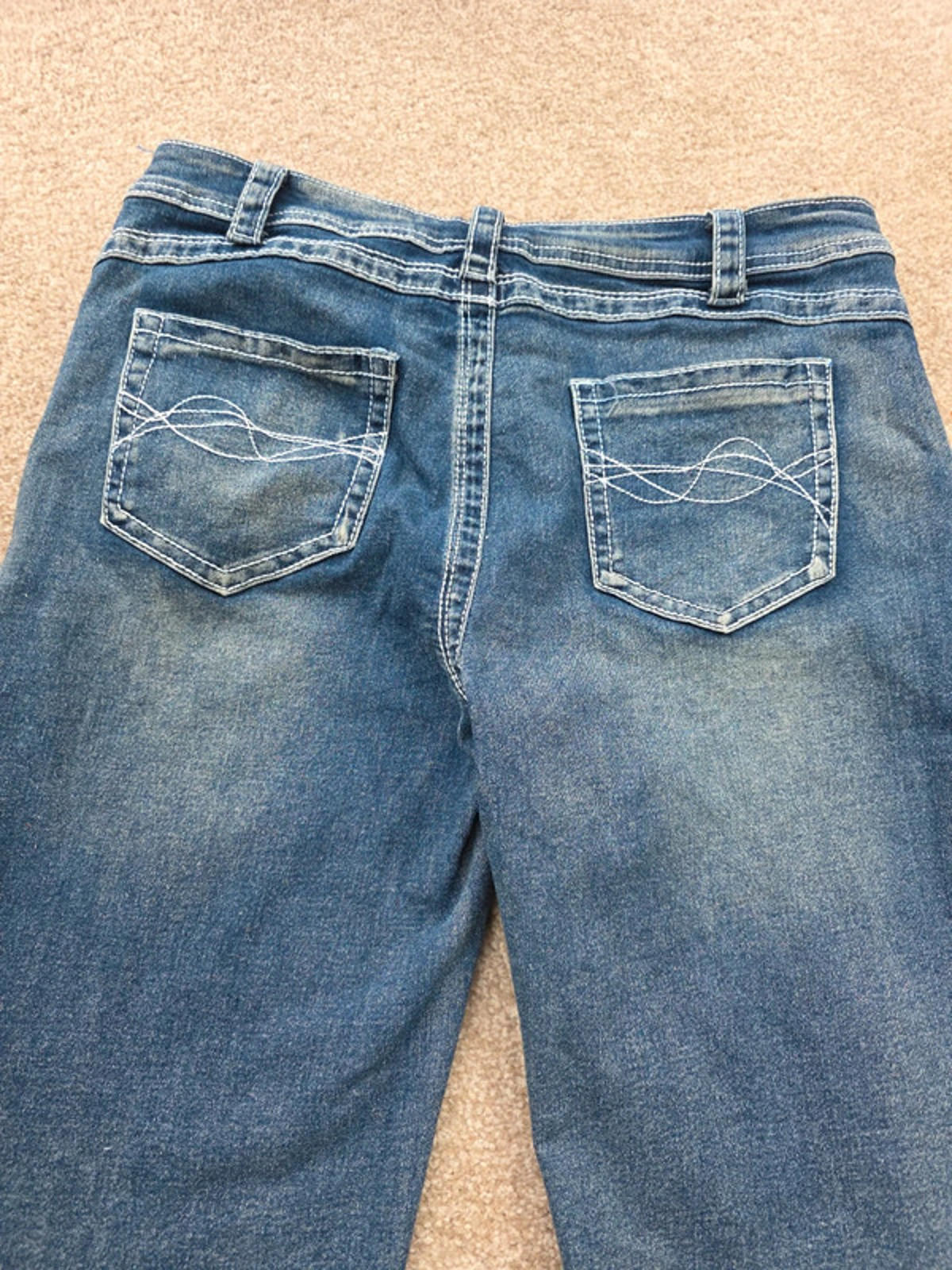 Vintage Y2K No-Label Mid Rise Straight Jeans UK Size 14 Petite