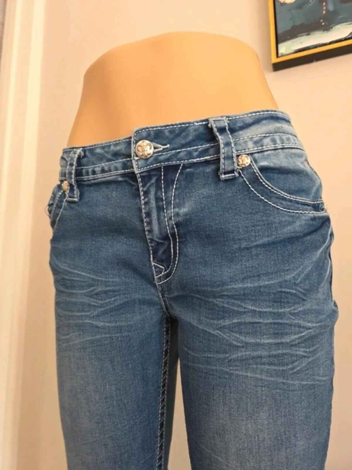 Vivi Diva Mid Rise Bootcut Vintage Y2K Jeans UK Size 10/12 Tall