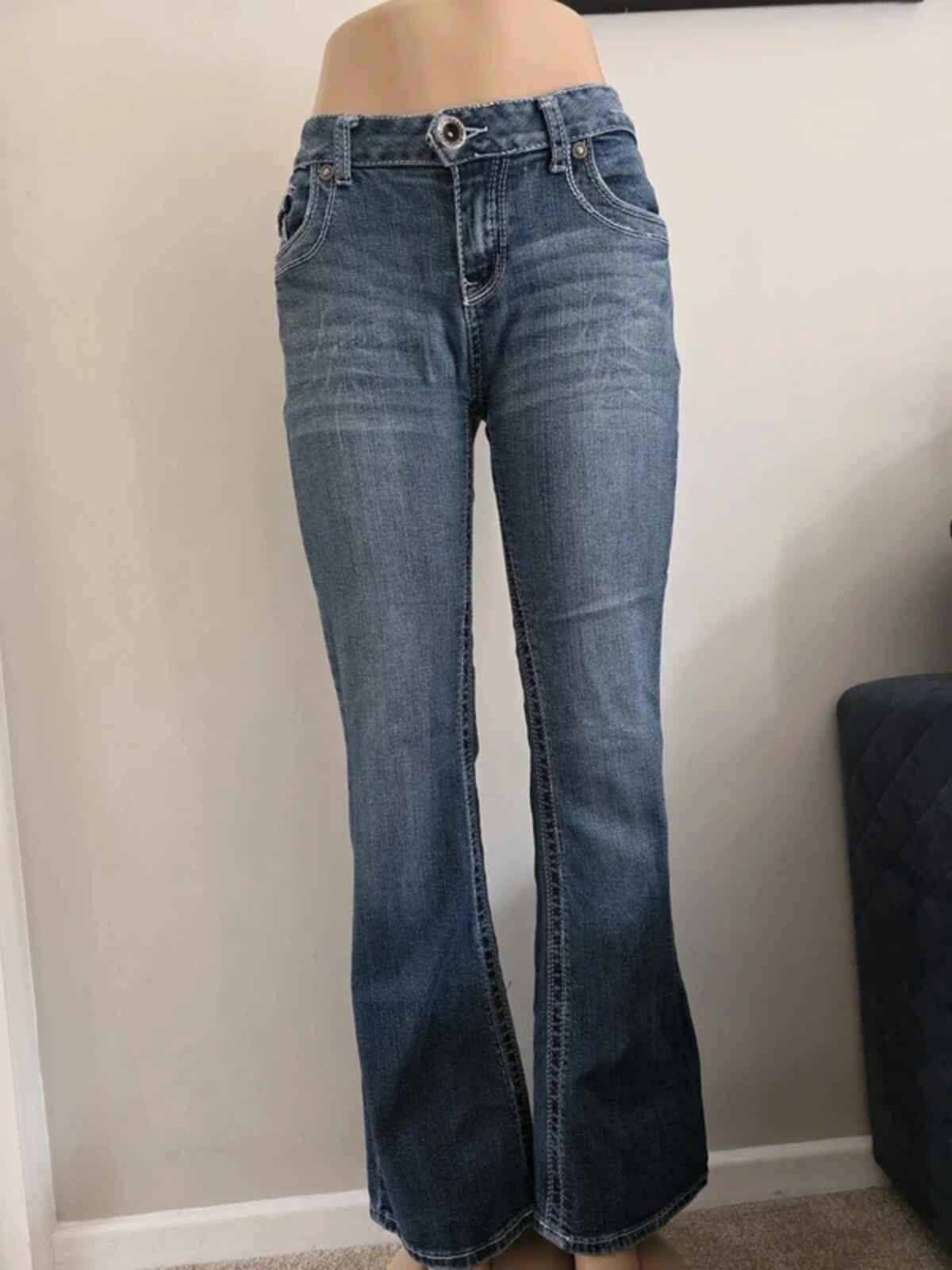 Vintage Y2K Amethyst Mid Rise Bootcut Jeans UK Size 14