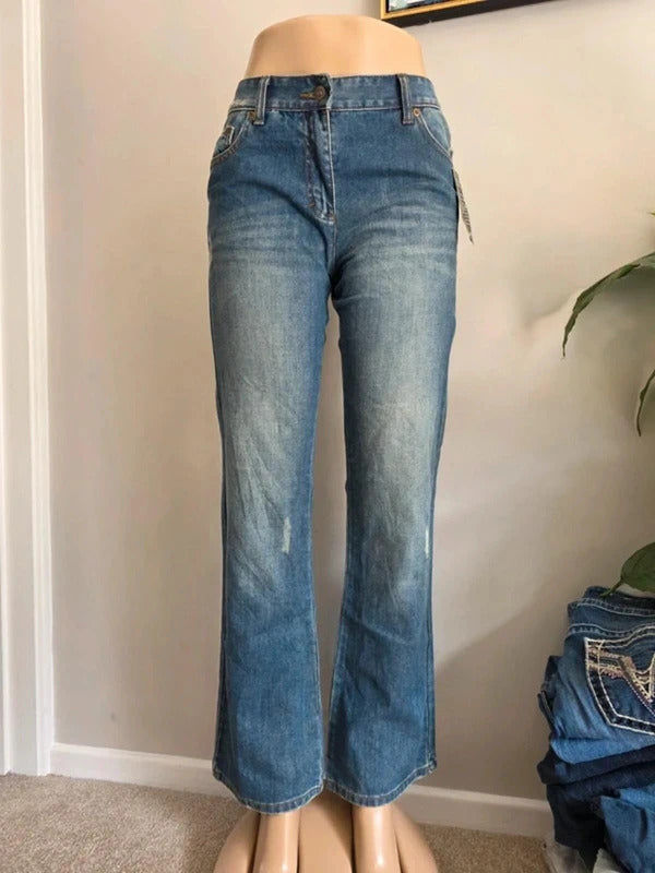 Vintage Y2K Jeanology Mid Rise Bootcut Jeans UK Size 10