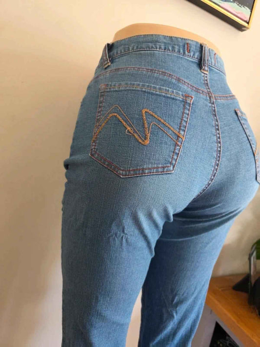 Vintage Y2K Antique Jeans High Rise Cropped Jeans UK Size 12