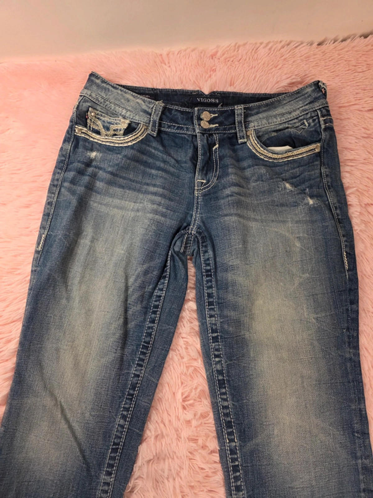 Vintage Y2K Vigoss The Chelsea Boyfriend Mid Rise Jeans UK Size 16 Petite