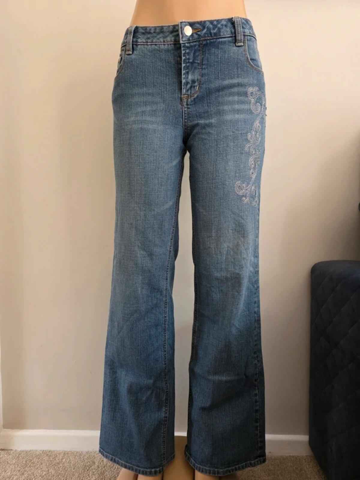 Vintage Y2K Thalia Sodi Mid Rise Flared Jeans UK Size 14