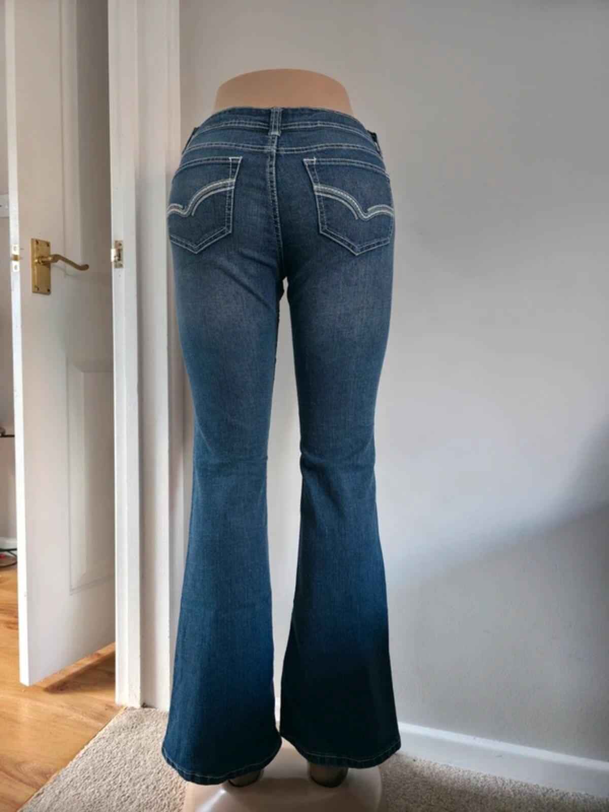 No Boundaries Low Rise Flared Vintage Y2K Jeans UK Size 8