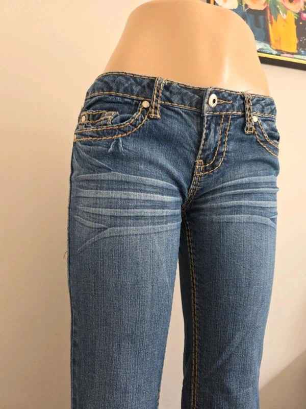 Blue Asphalt Low Rise Bootcut Vintage Y2K Jeans UK Size 8