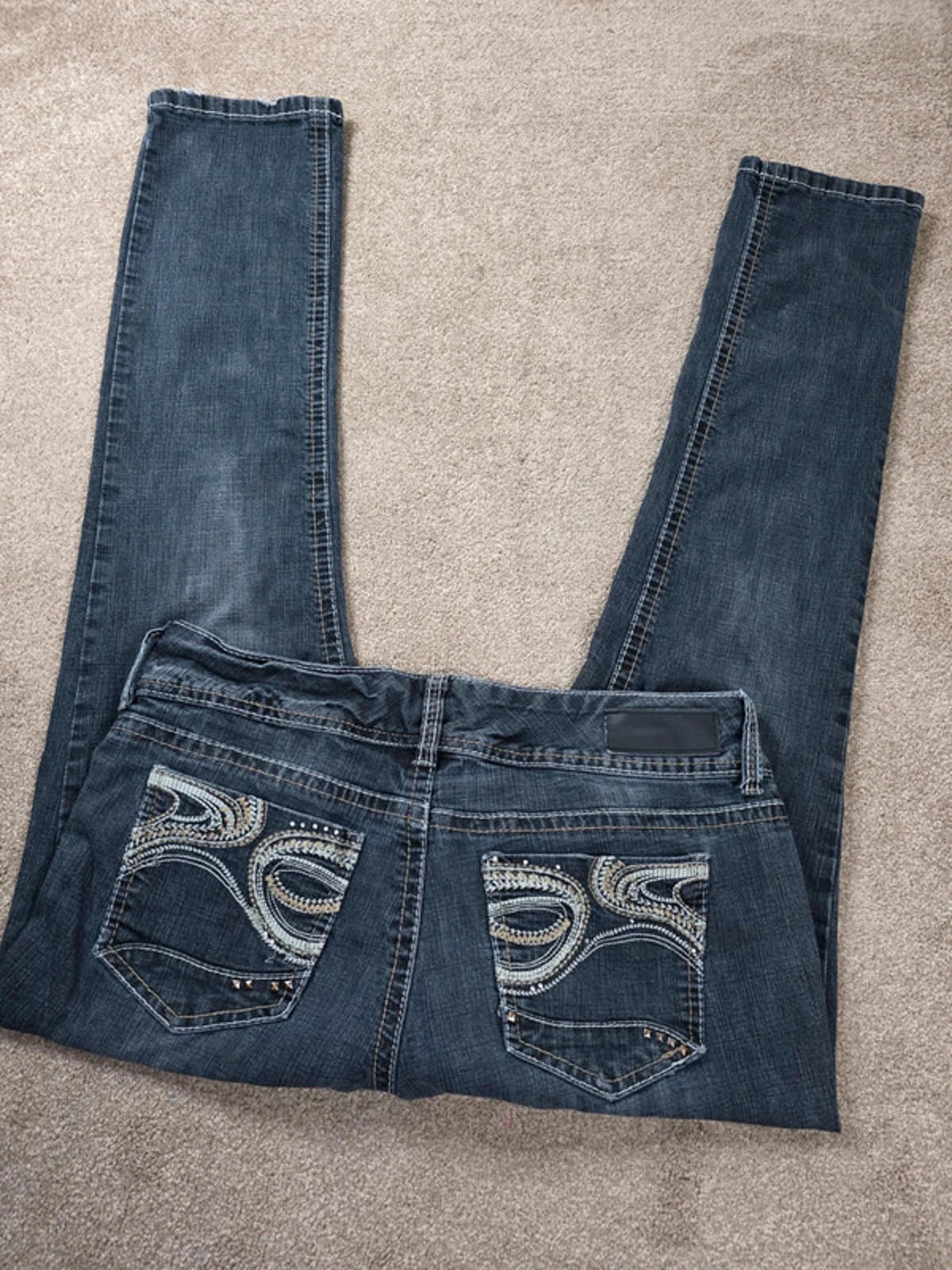 Vintage Y2K Twentyone Black Low Rise Skinny Jeans UK Size 14