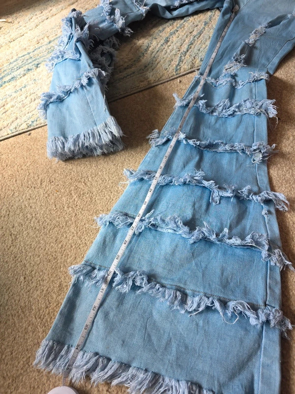 Swank High Rise Flared Jeans UK Size 8 Tall