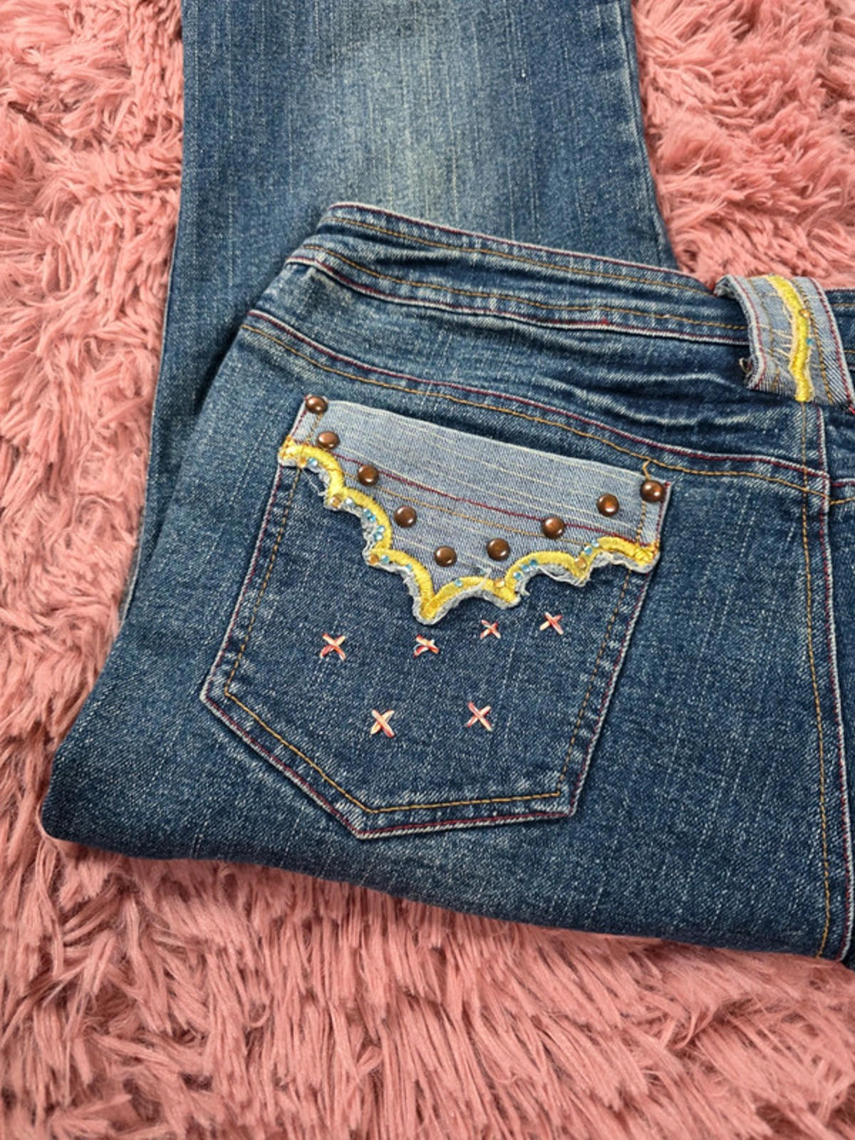 Very Unique Vintage Y2K MG Mid Rise Flared Jeans UK size 10