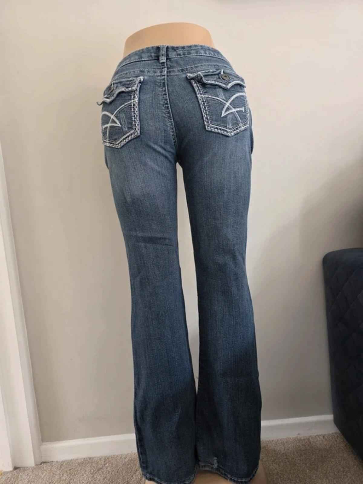 Vintage Y2K Amethyst Mid Rise Bootcut Jeans UK Size 14
