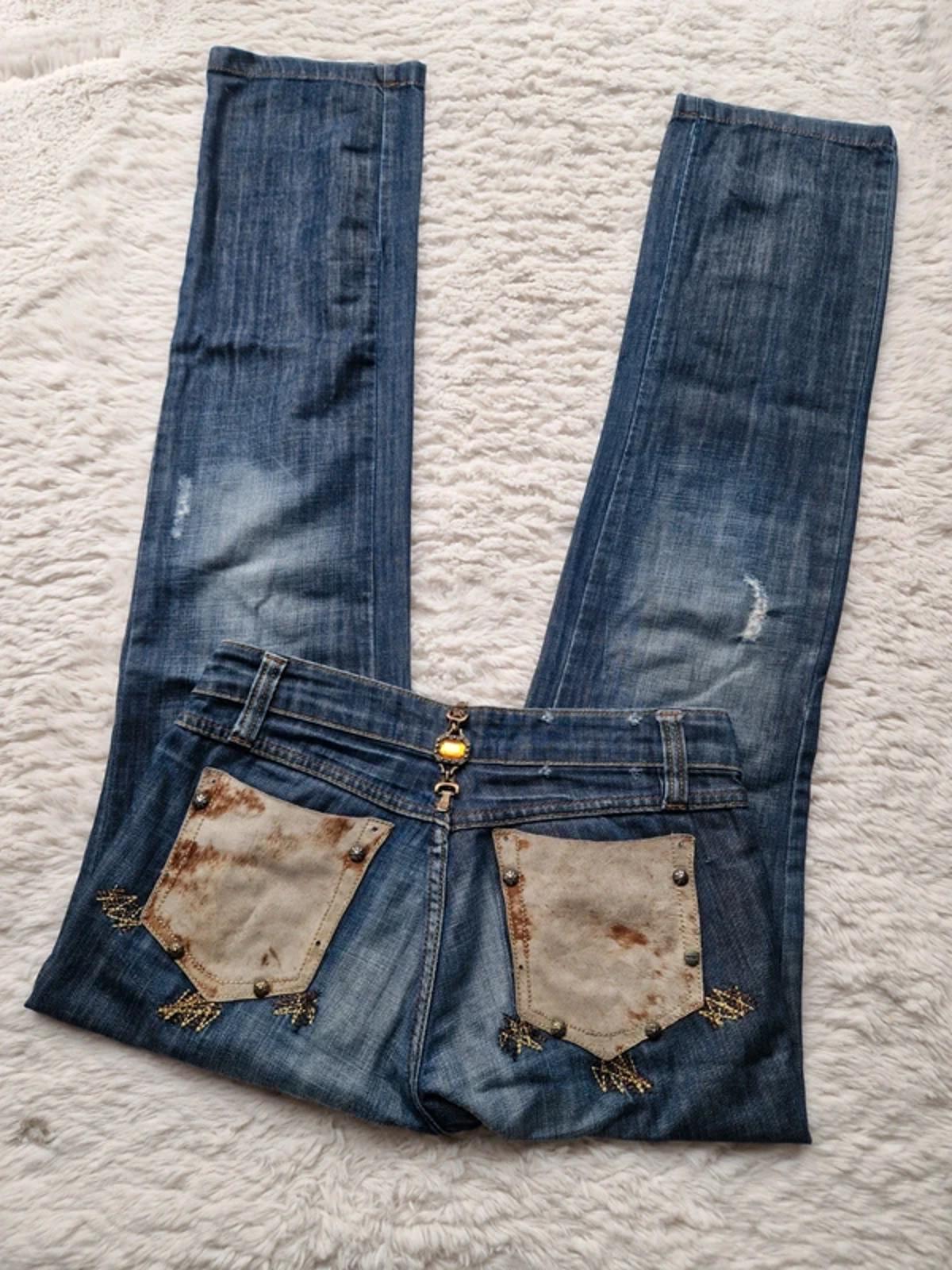Y2K "Dolce & Gabbana" Party Night Low Rise Bootcut Tall Indie Grunge Festival Denim UK 10 Tall