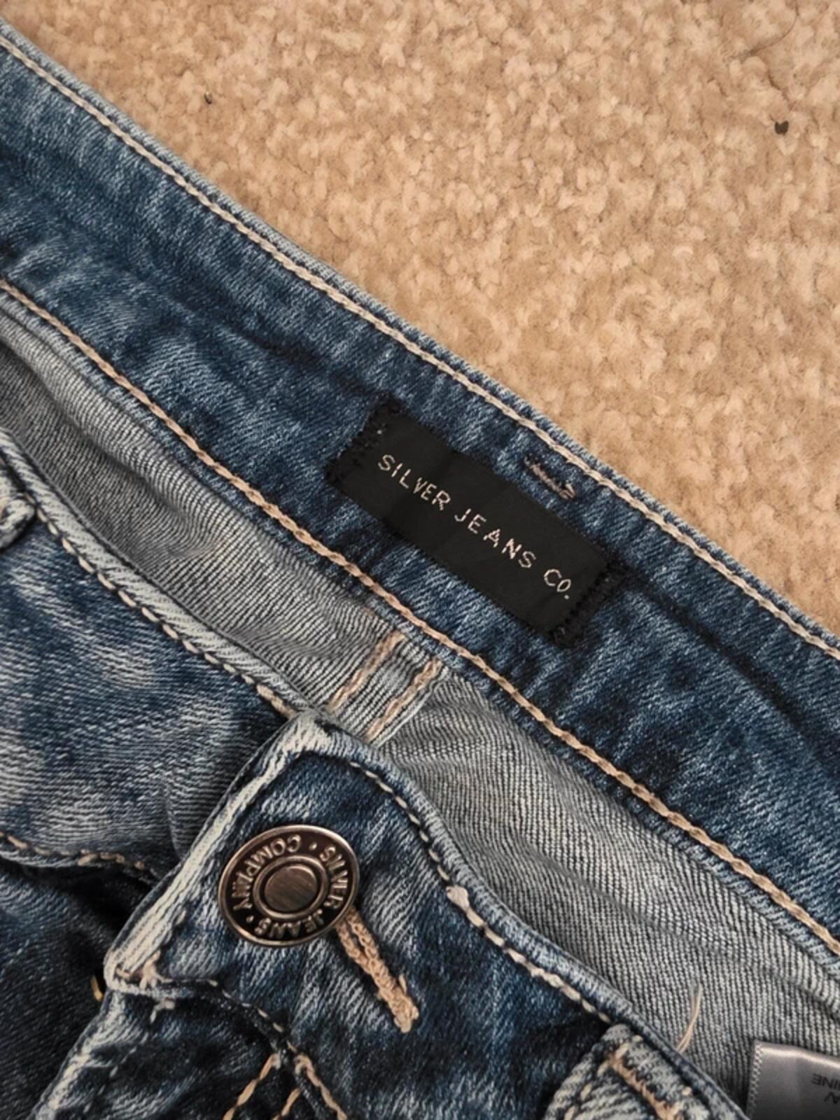 Vintage Y2K Silver Jeans Co Low Rise Bootcut Jeans UK Size 8 petite