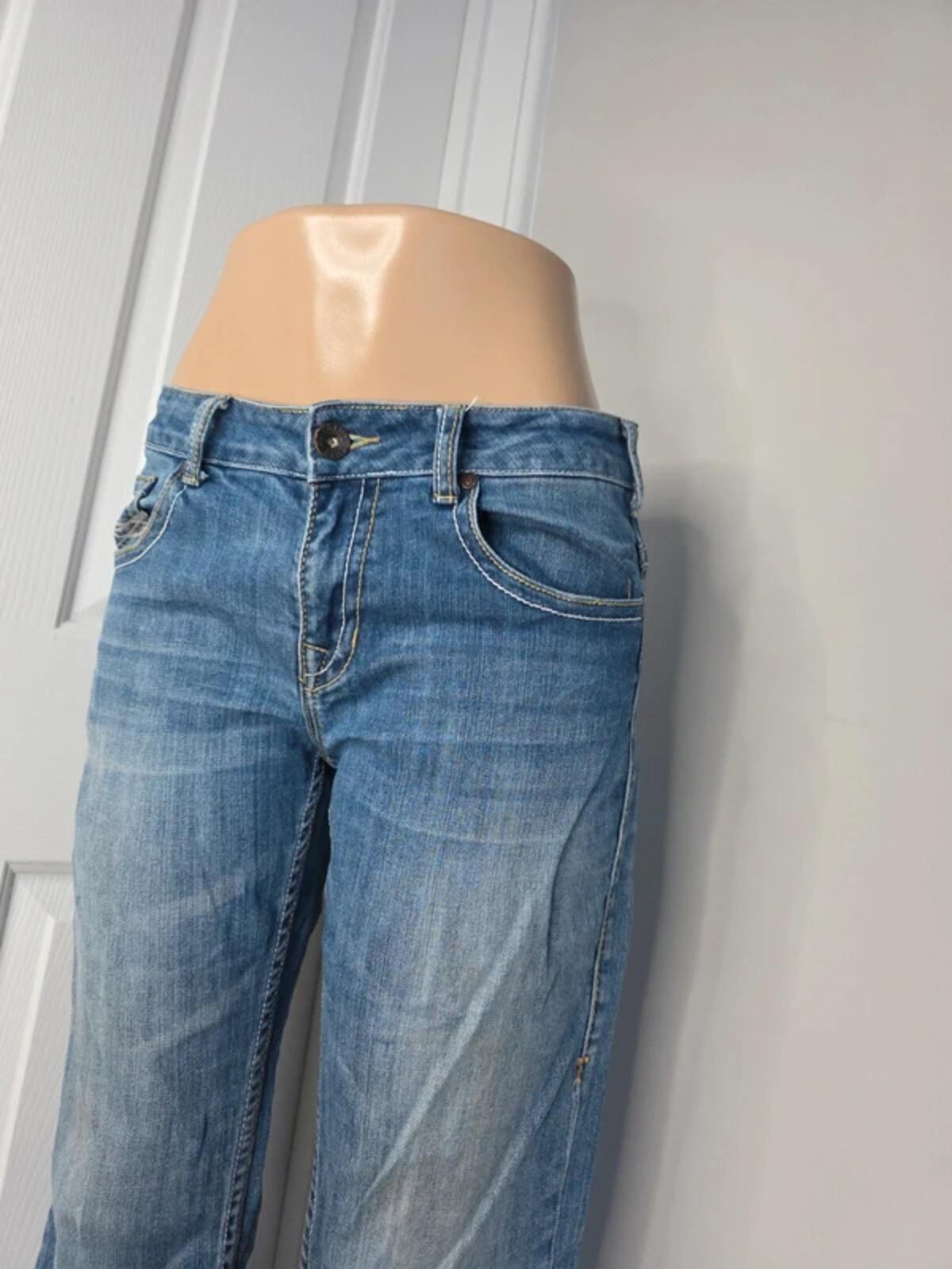 Cowgirl Tuff Mid Rise Relaxed Bootcut Jeans UK Size 10 Tall