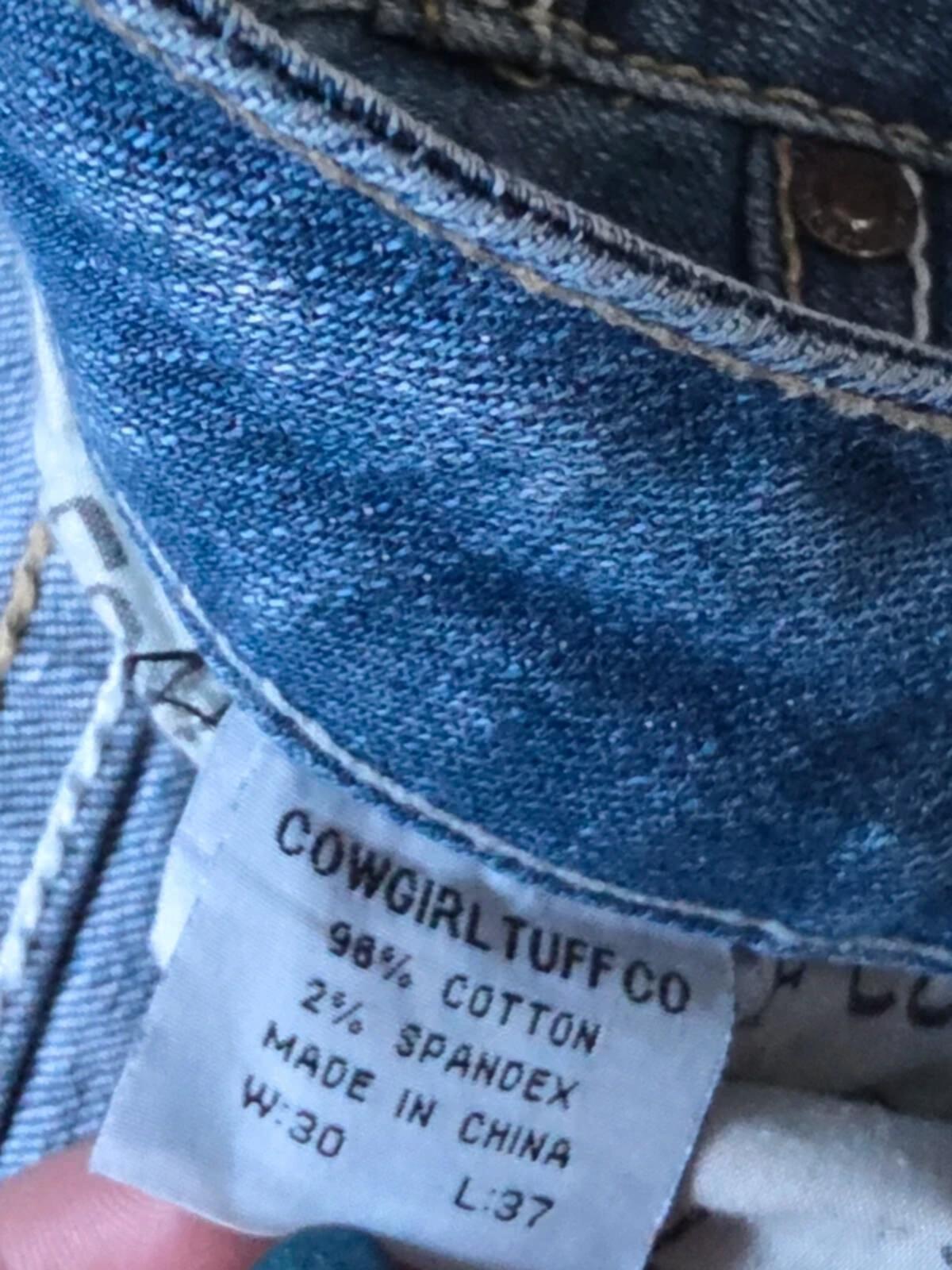 Cowgirl Tuff Mid Rise Relaxed Bootcut Jeans UK Size 10 Tall