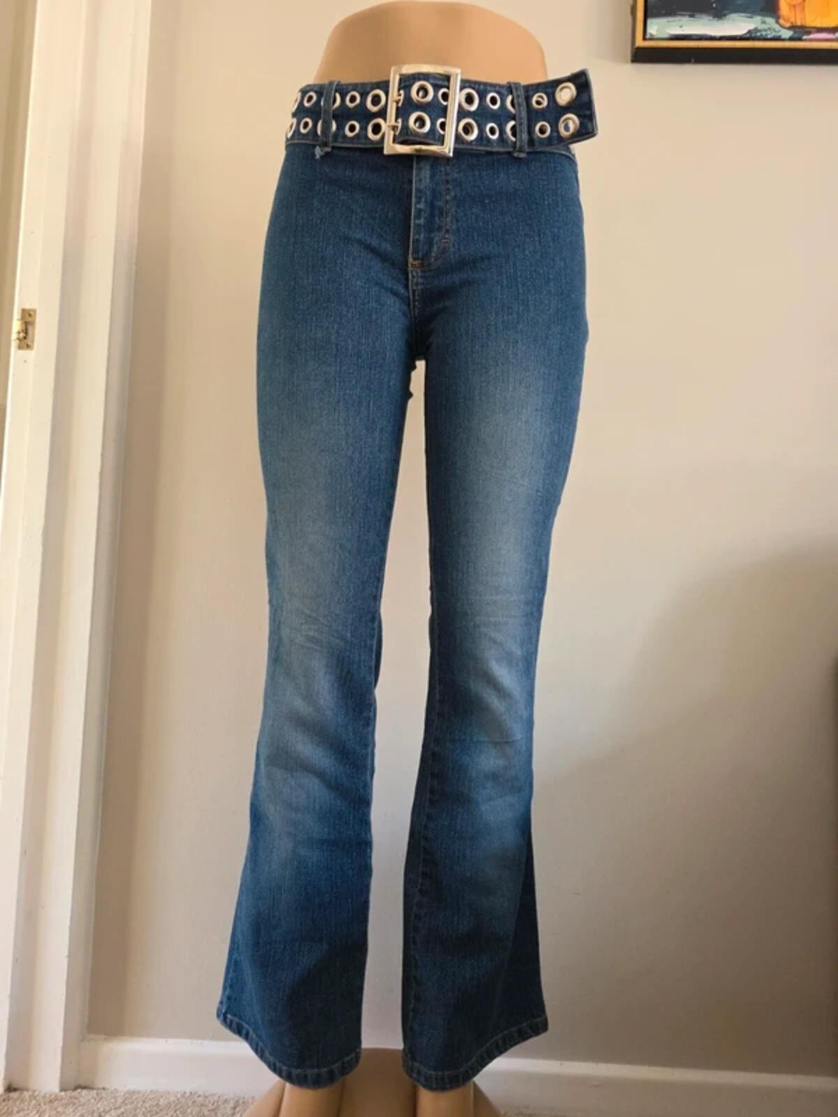 No Boundaries Mid Rise Flared Vintage Y2K Jeans UK Size 8/10