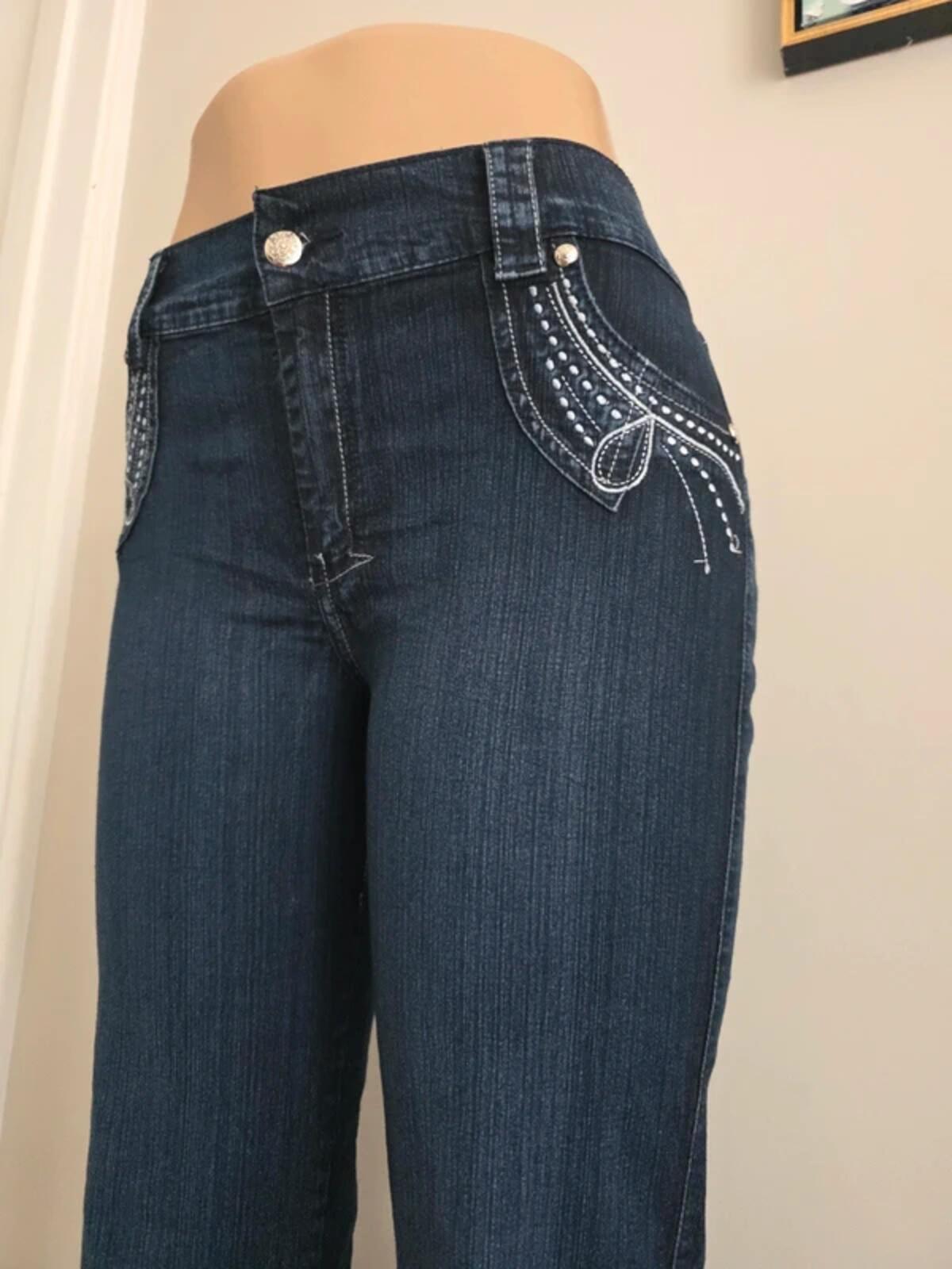 PNK Vintage Y2K Petite Mid Rise Wide Bootcut Jeans UK Size 12