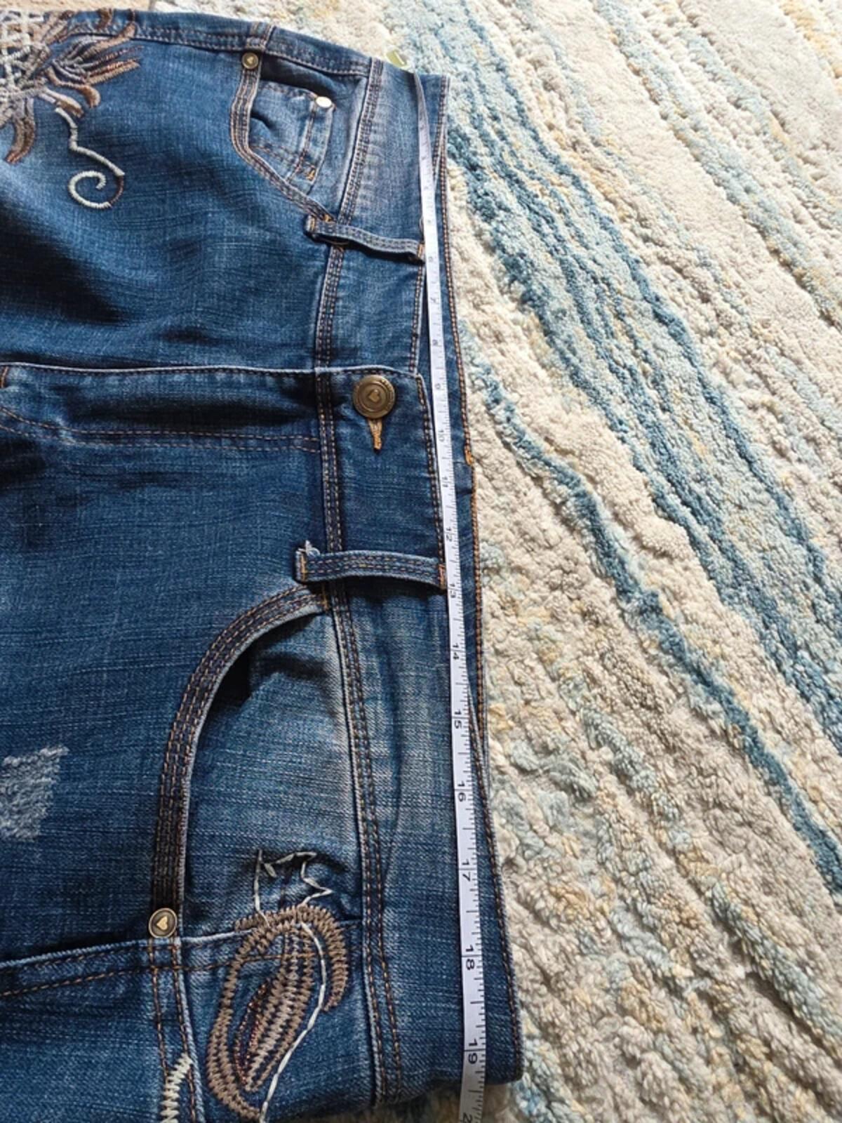 Denim High Rise Skinny Vintage Y2K Embroidered Jeans UK Size 18 Petite