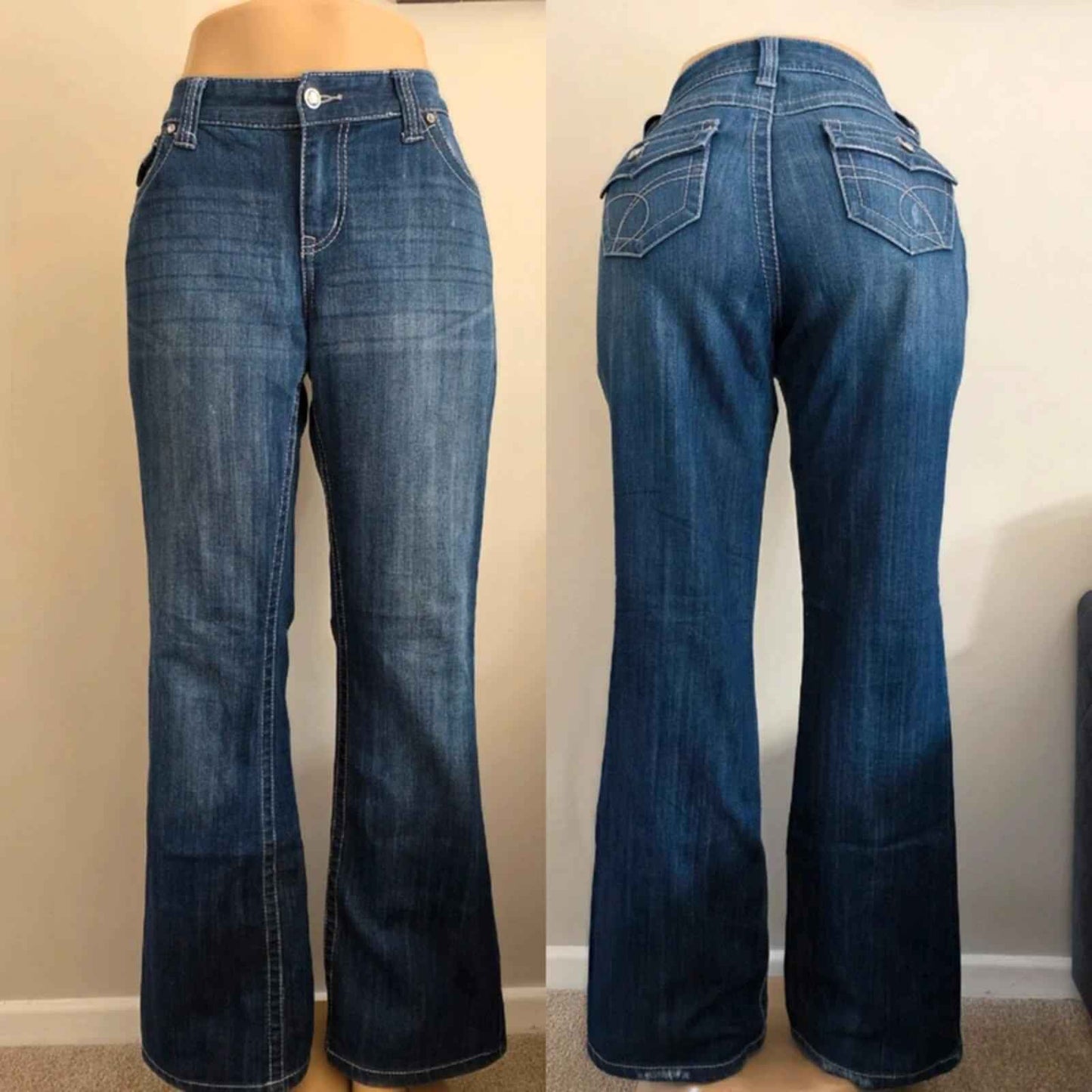 INC Mid Rise Bootcut Jeans UK Size 14 Tall