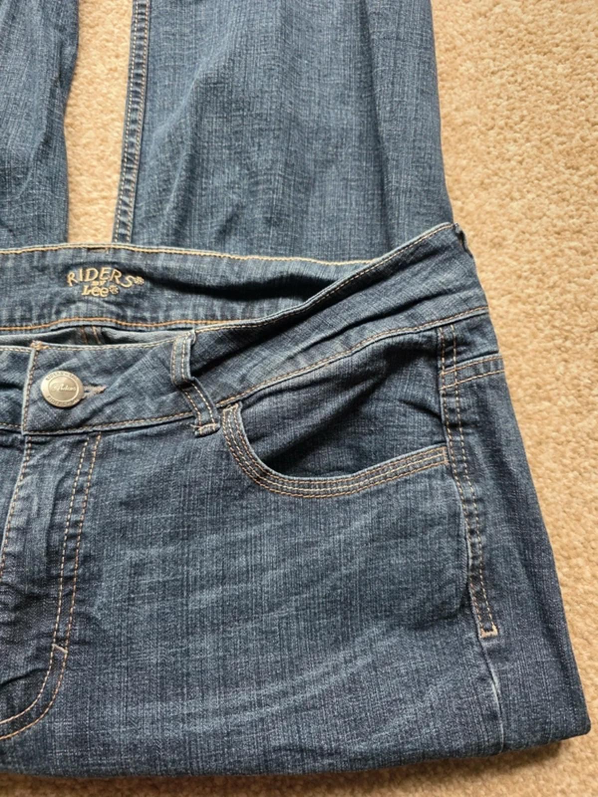 Vintage Y2K Riders by Lee Mid Rise Straight Leg Jeans UK Size 16 Petite