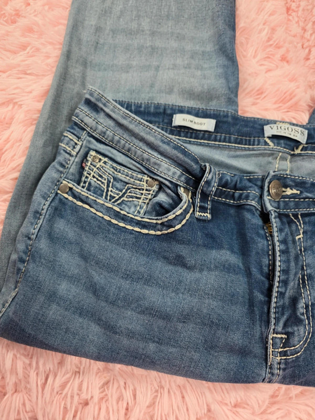 Vintage Y2K Vigoss Mid Rise Slim Boot Jeans UK Size 18 Tall