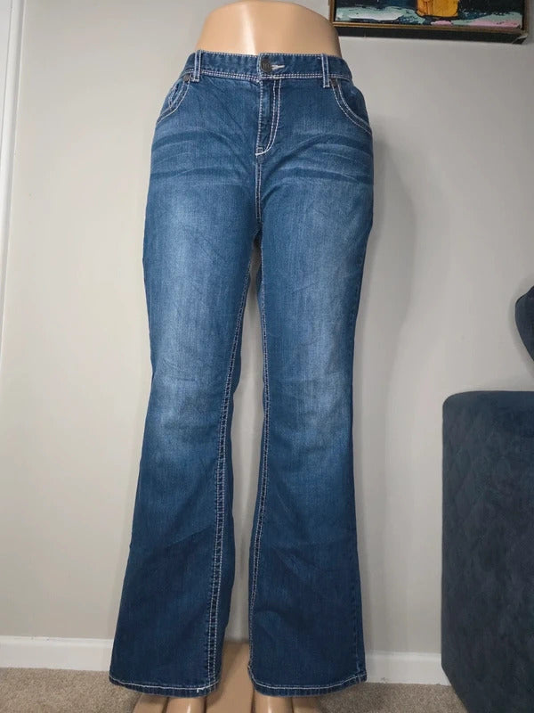 Maurices Mid Rise Bootcut Vintage Y2K Jeans UK Size 18 Tall