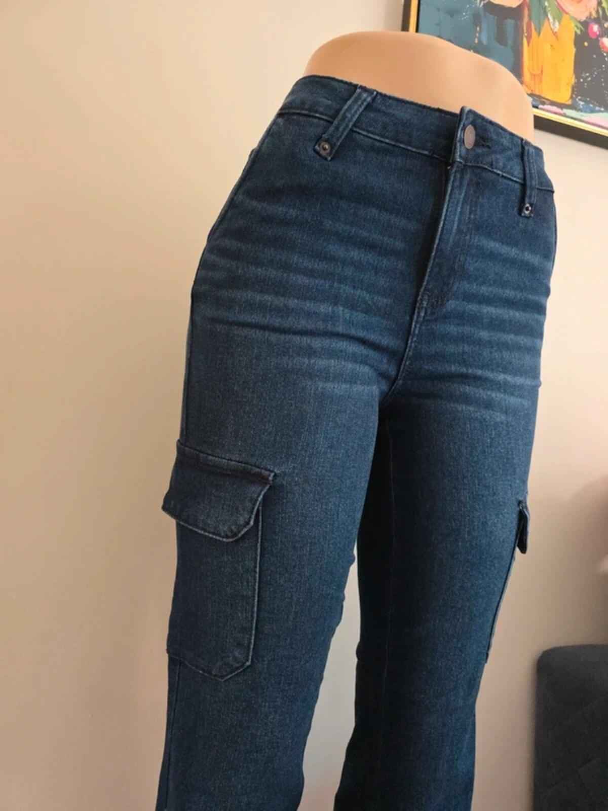 Time and Tru Vintage Y2K Mid Rise Bootcut Cargo Jeans UK Size 8