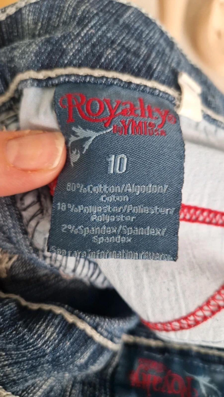 Y2K "Royalty" Mid Rise Bootcut Flared Denim Jeans UK 12