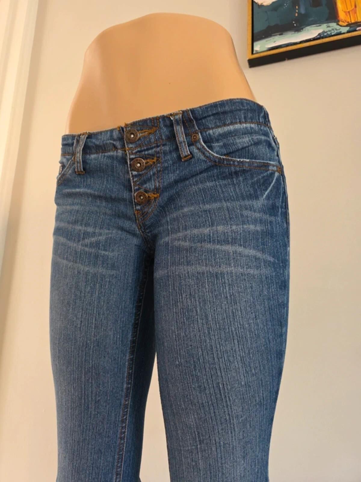 Lei Low Rise Flared Vintage Y2K Jeans UK Size 4 Petite