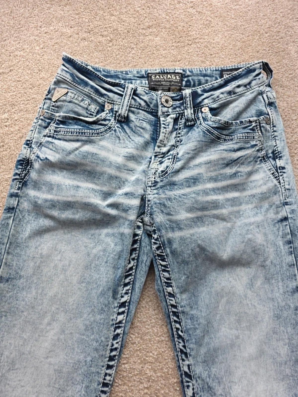 Y2K Salvage Mayhem Boot Mid Rise Bootcut Jeans UK Size 10 .