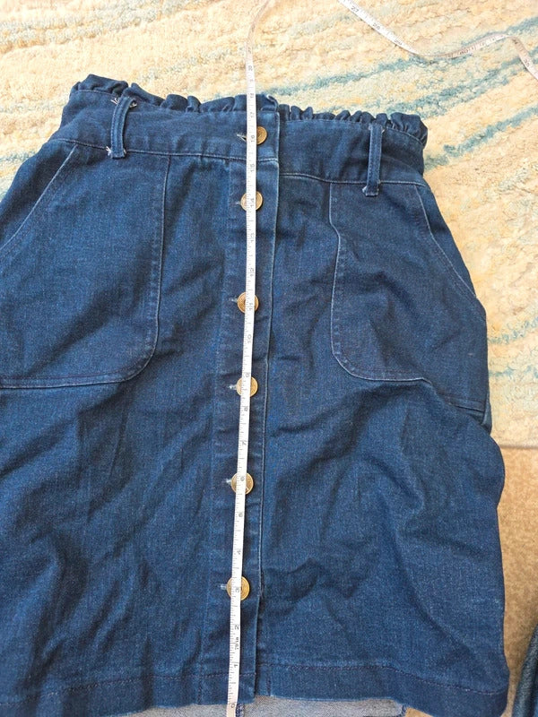 Japanese High Rise Denim Mini Skirt UK Size 4/6