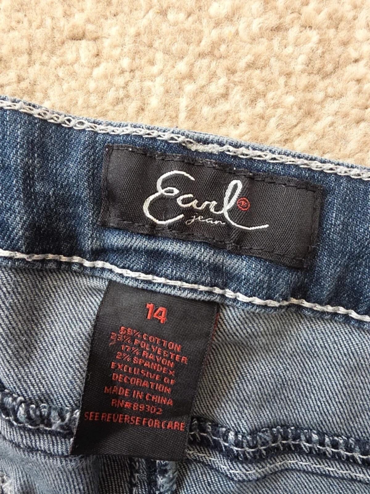 Earl Mid Rise Capri Vintage Y2K Bling Jeans UK Size 14
